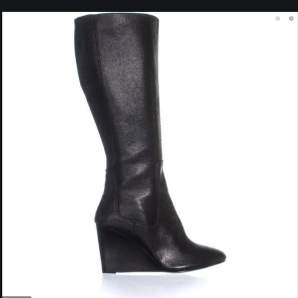 Nine West Shoes - Nine West Heartset Knee High Wedge Boots Black 8M